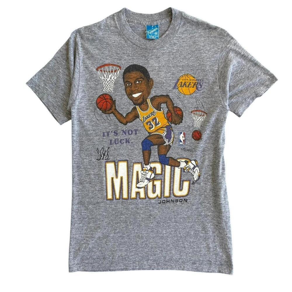 1989 Los Angeles Lakers Magic Johnson NBA Graphic T-Shirt